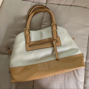 BLACK Saks Fifth Ave Cream Handbag